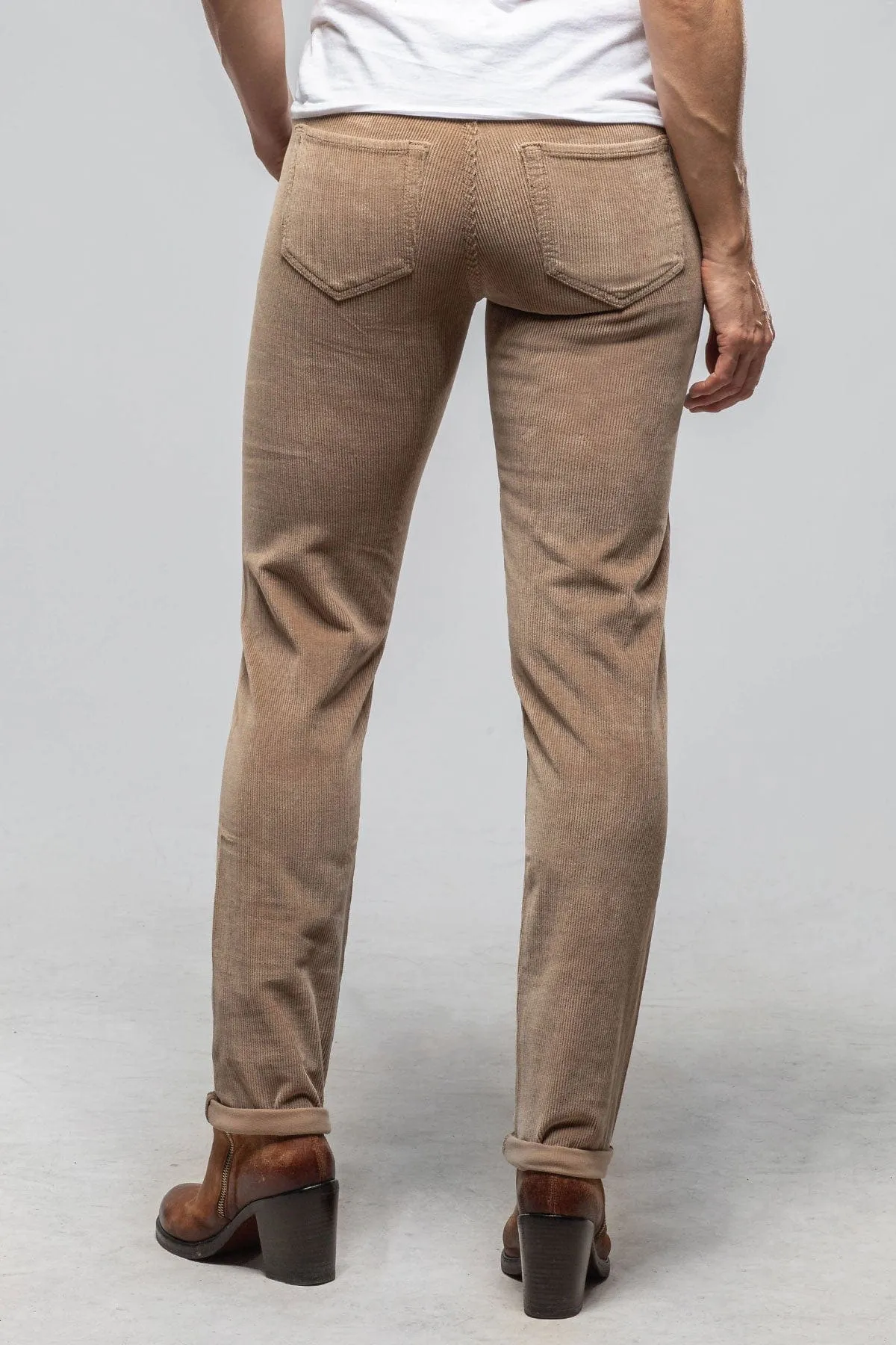 Alma Narrow Straight Leg Cord In Bleached Camel