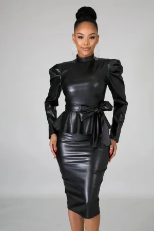 Always Mine PU Leather Skirt Set