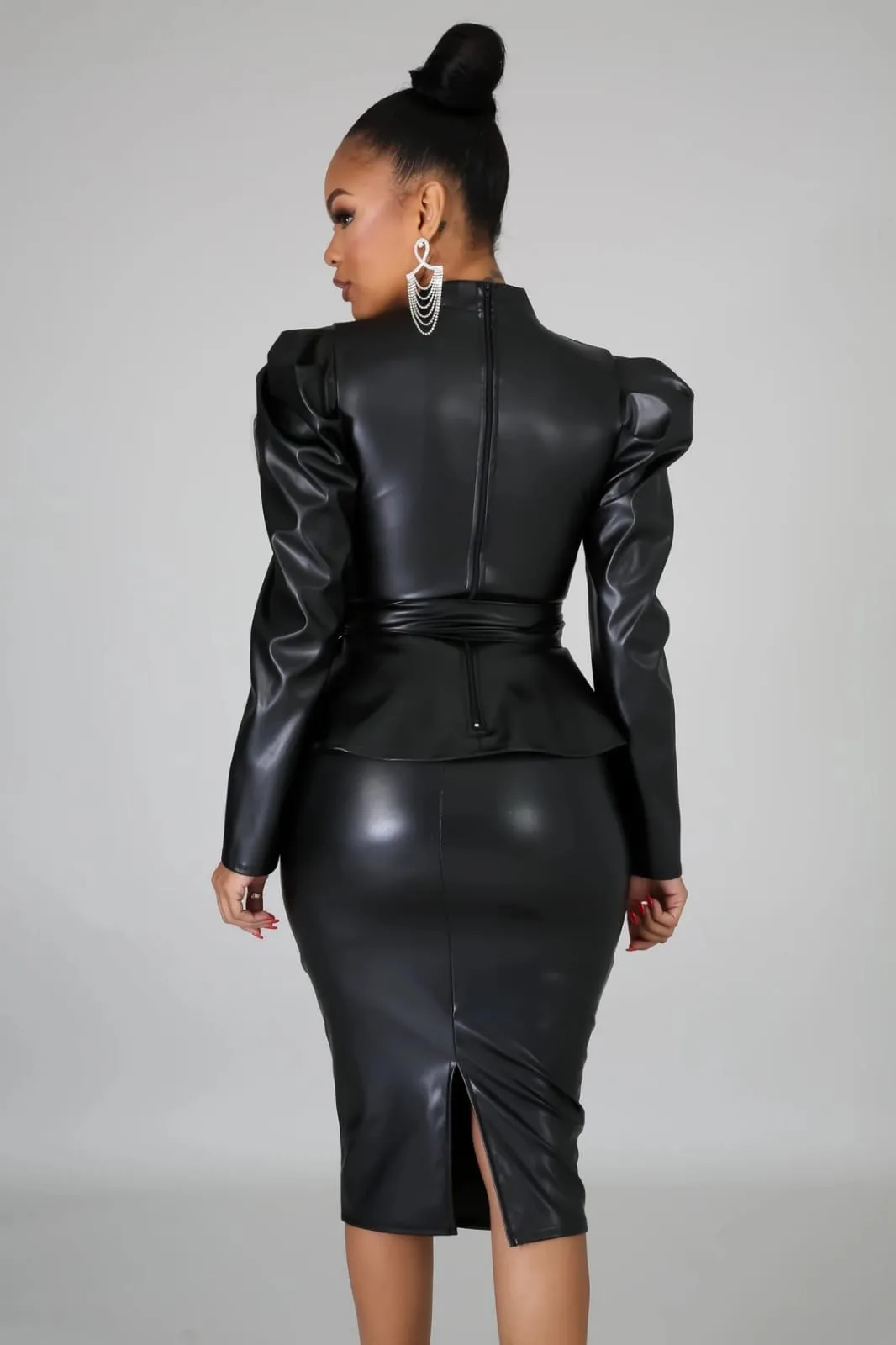 Always Mine PU Leather Skirt Set