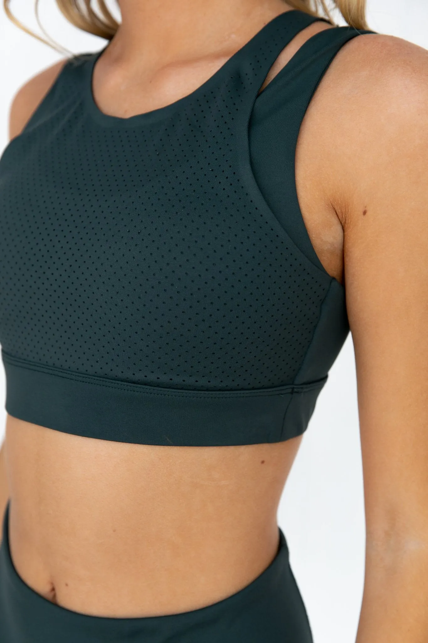Amber Crop - Smoke Green