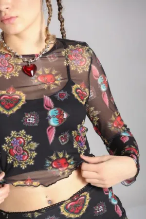 Amias Mesh Top - Black -