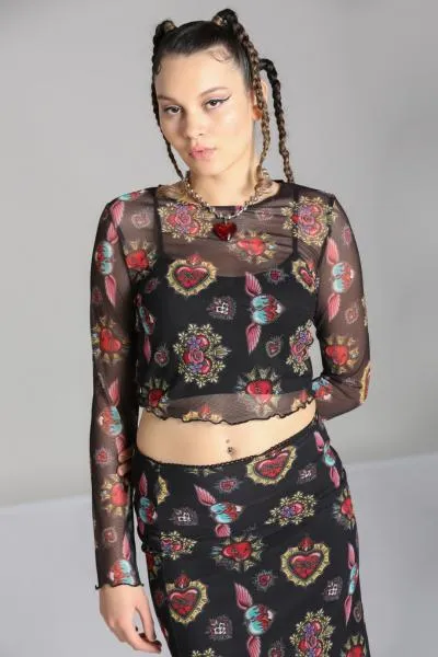 Amias Mesh Top - Black -
