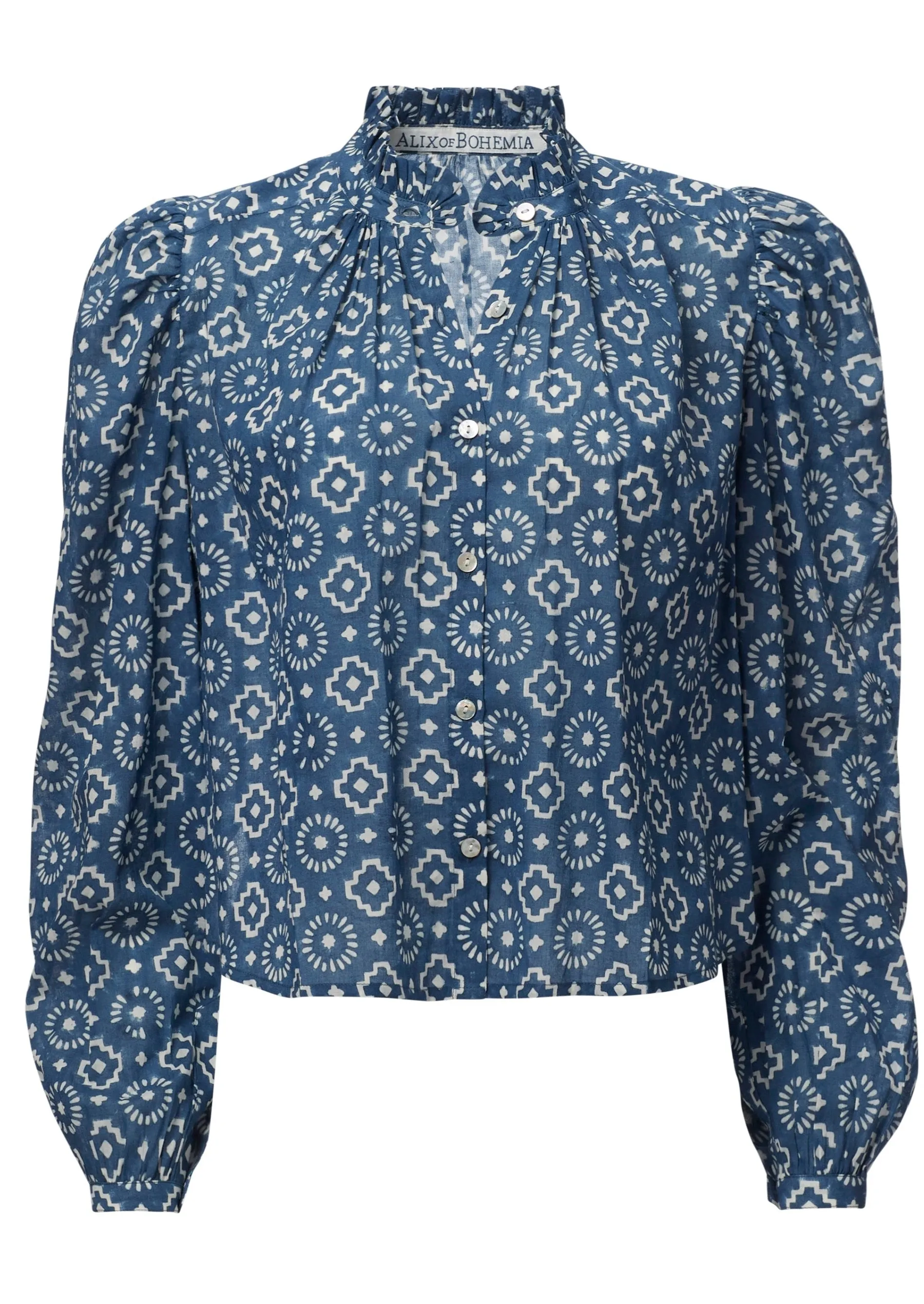 Annabel Indigo Mosaic Shirt, Blue Indigo
