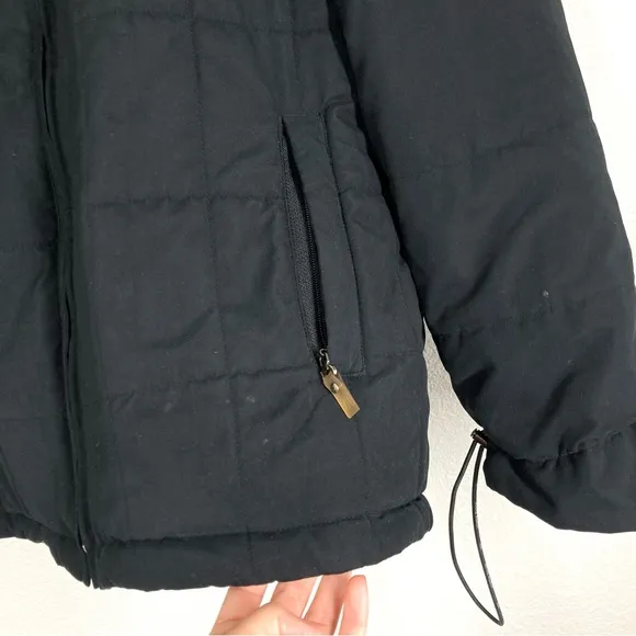 Anne Klein Puffer Black Jacket Thermolite plus insulation Size M