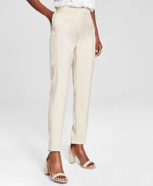 Anne Klein Women's Shimmer Twill Side-Zip Straight-Leg Pants 10869741