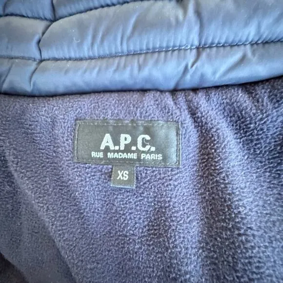 A.P.C. Rue Madame Paris Navy Puffer Coat