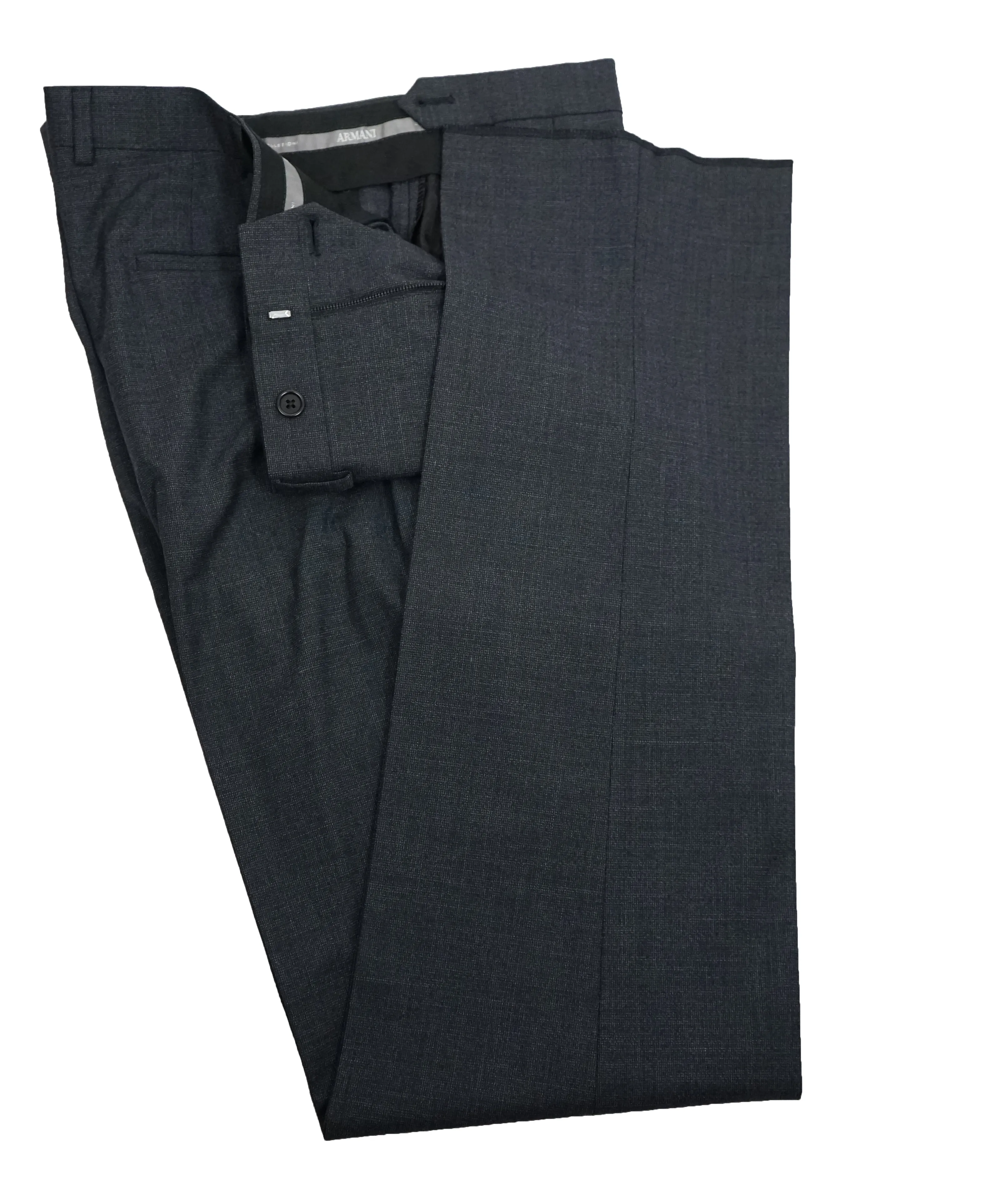ARMANI COLLEZIONI - Abstract Basket Weave Gray & Blue Suit - 42R