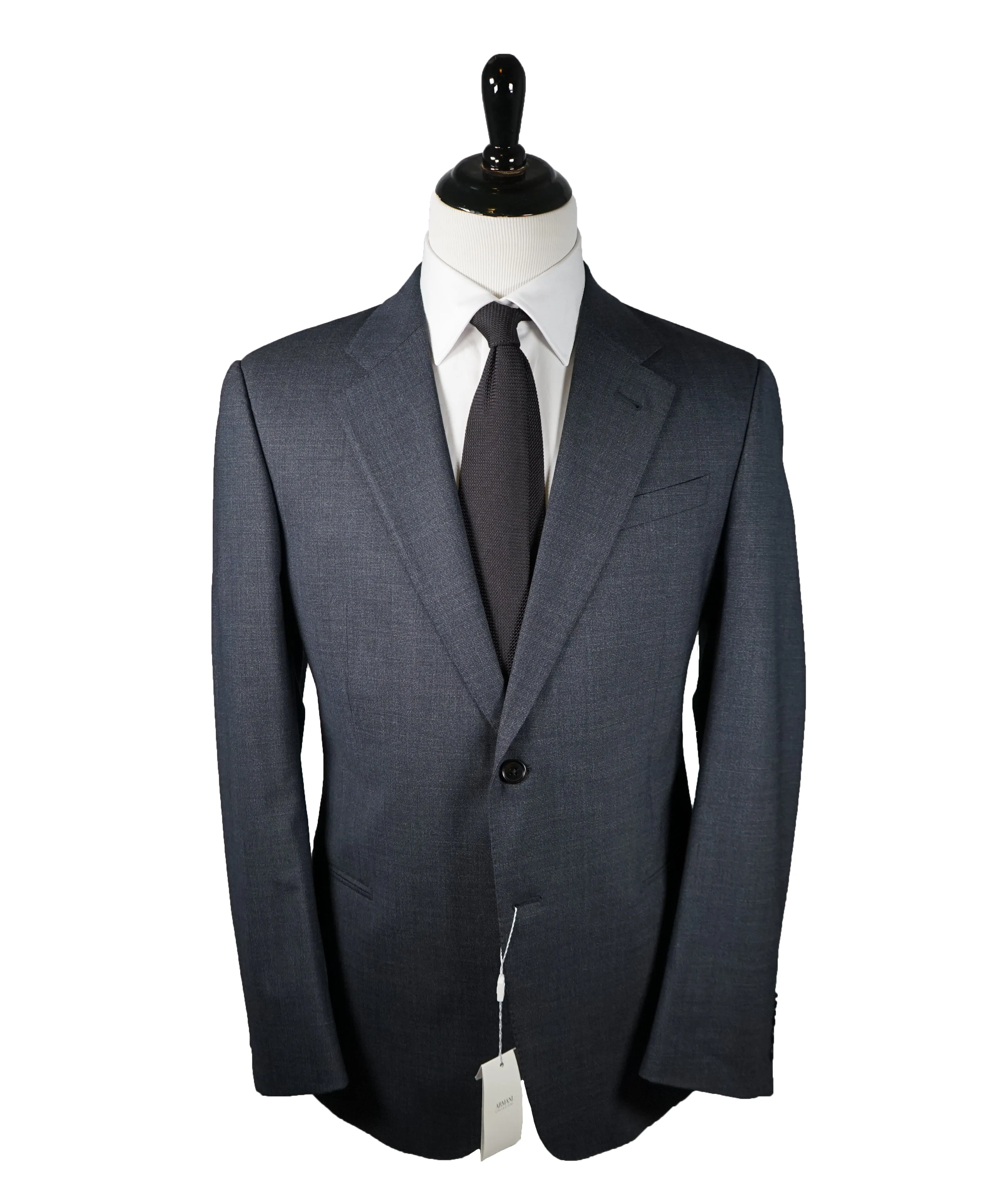 ARMANI COLLEZIONI - Abstract Basket Weave Gray & Blue Suit - 42R