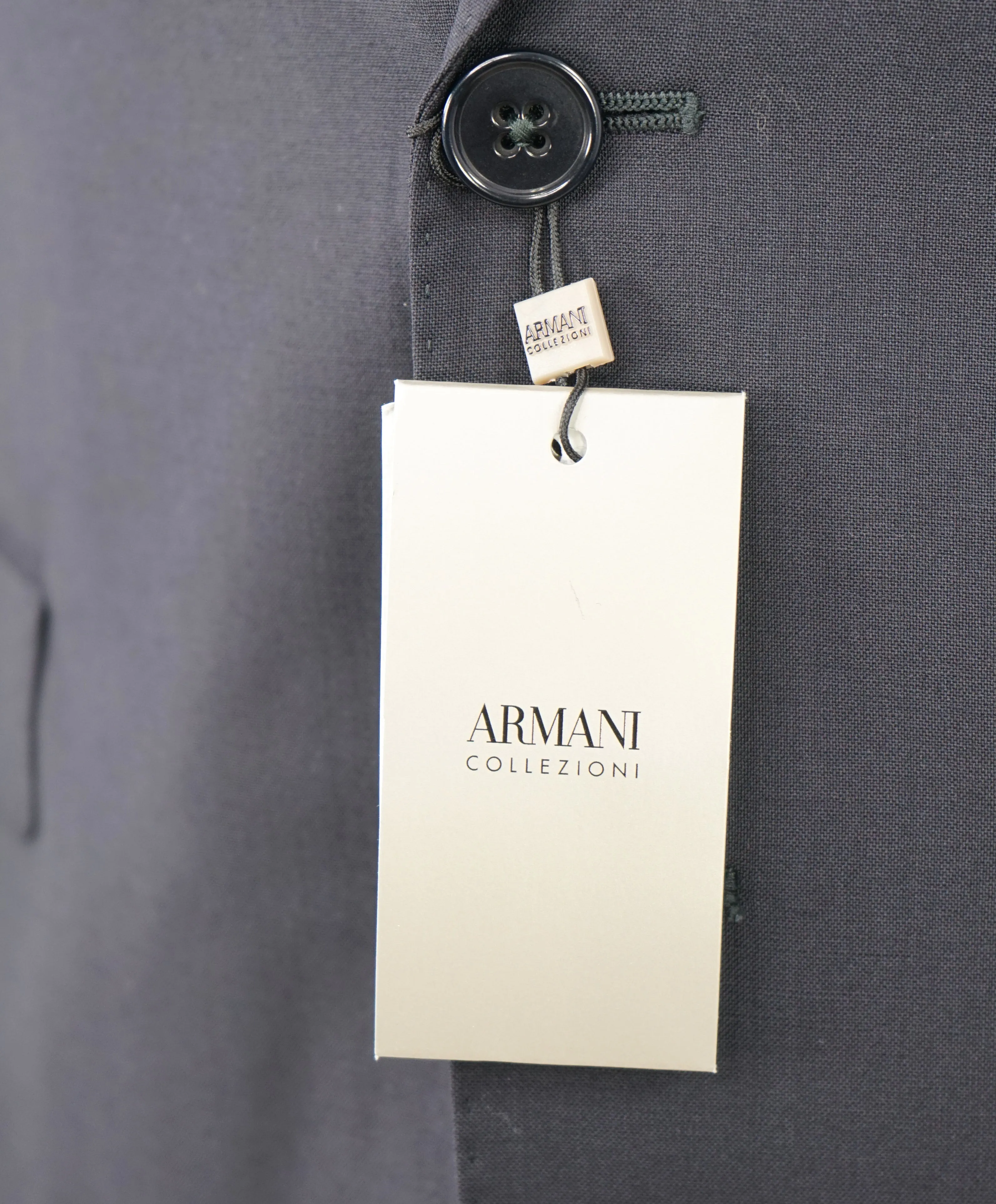 ARMANI COLLEZIONI - “M Line” 3-Piece Navy Solid Suit With Pick Stitching -  46R