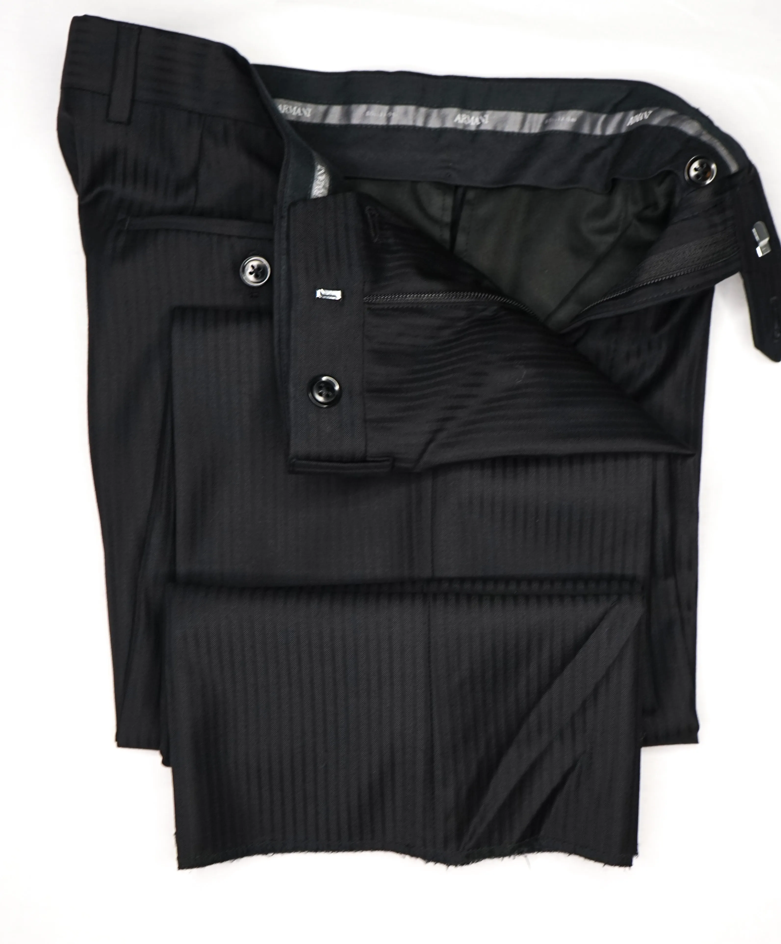 ARMANI COLLEZIONI - "EXECUTIVE Collection" Tonal Black Stripe Super 150's Suit- 36R