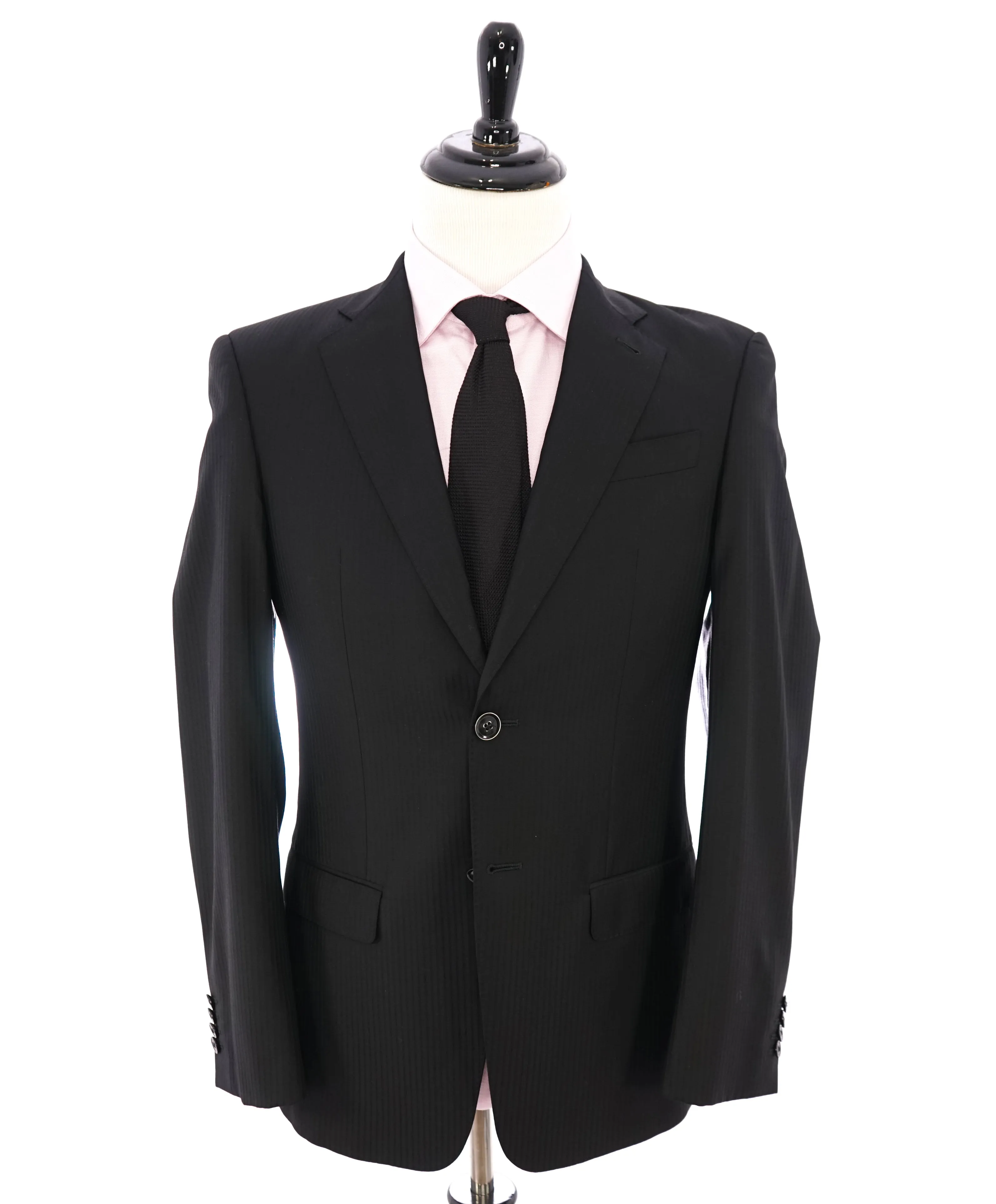 ARMANI COLLEZIONI - "EXECUTIVE Collection" Tonal Black Stripe Super 150's Suit- 36R