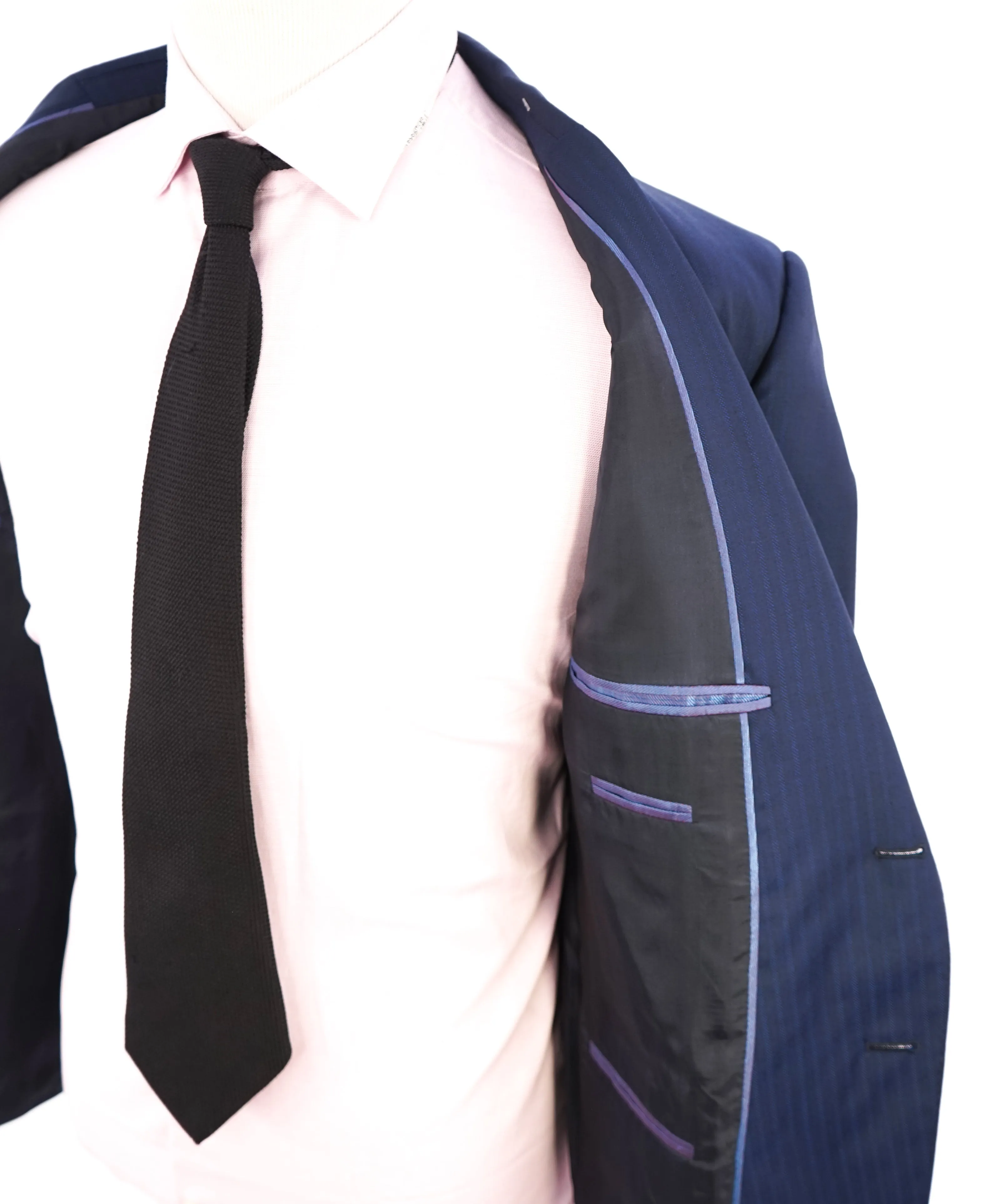 ARMANI COLLEZIONI - Tonal Royal Blue Textured Suit "G Line " -  44R