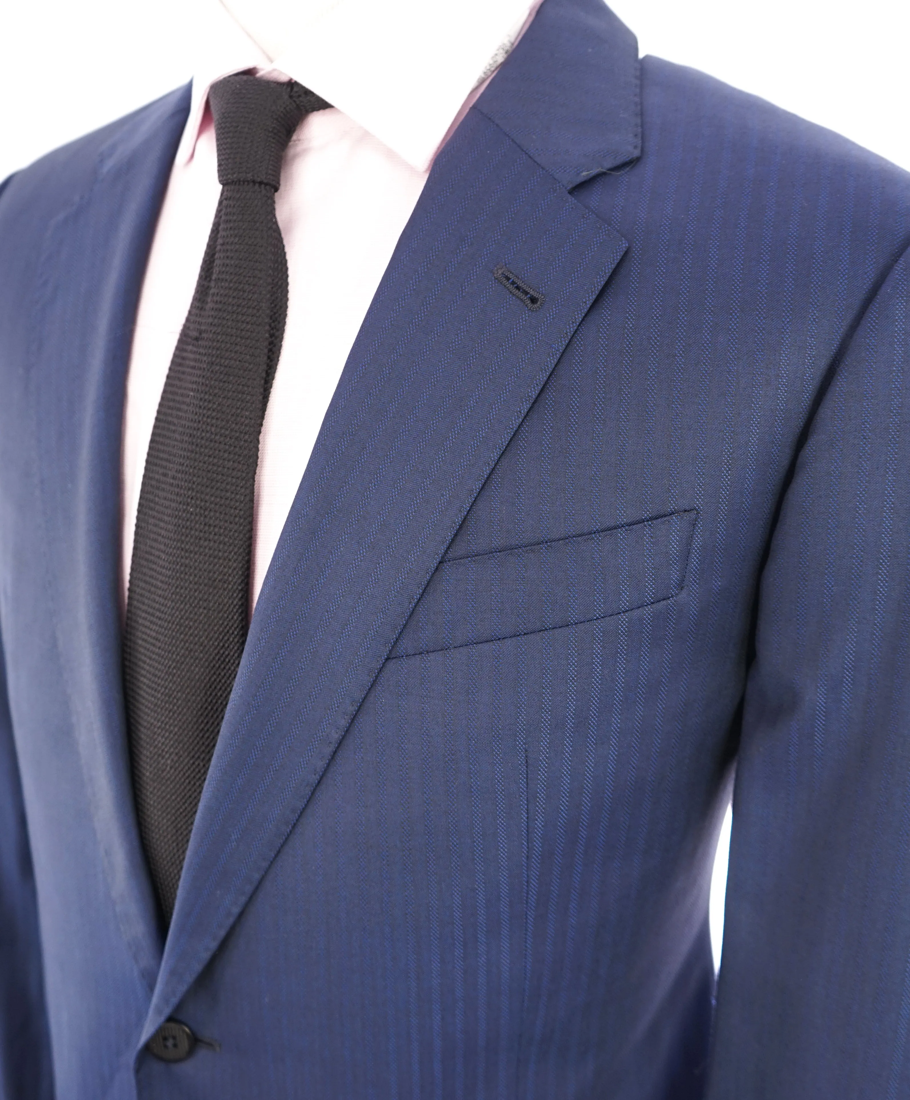 ARMANI COLLEZIONI - Tonal Royal Blue Textured Suit "G Line " -  44R