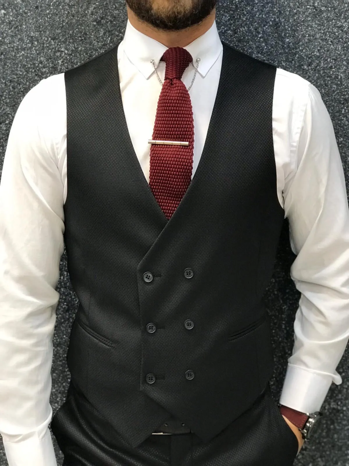 Asmo Black Slim Fit Wool Suit - Elegant Versatility for Every Occasion