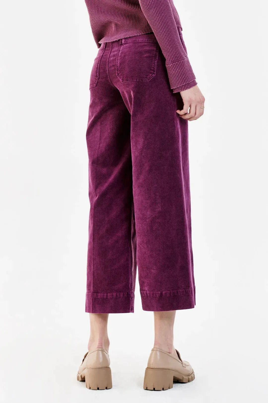 Audrey Wide Leg Corduroy Pant Purple Potion