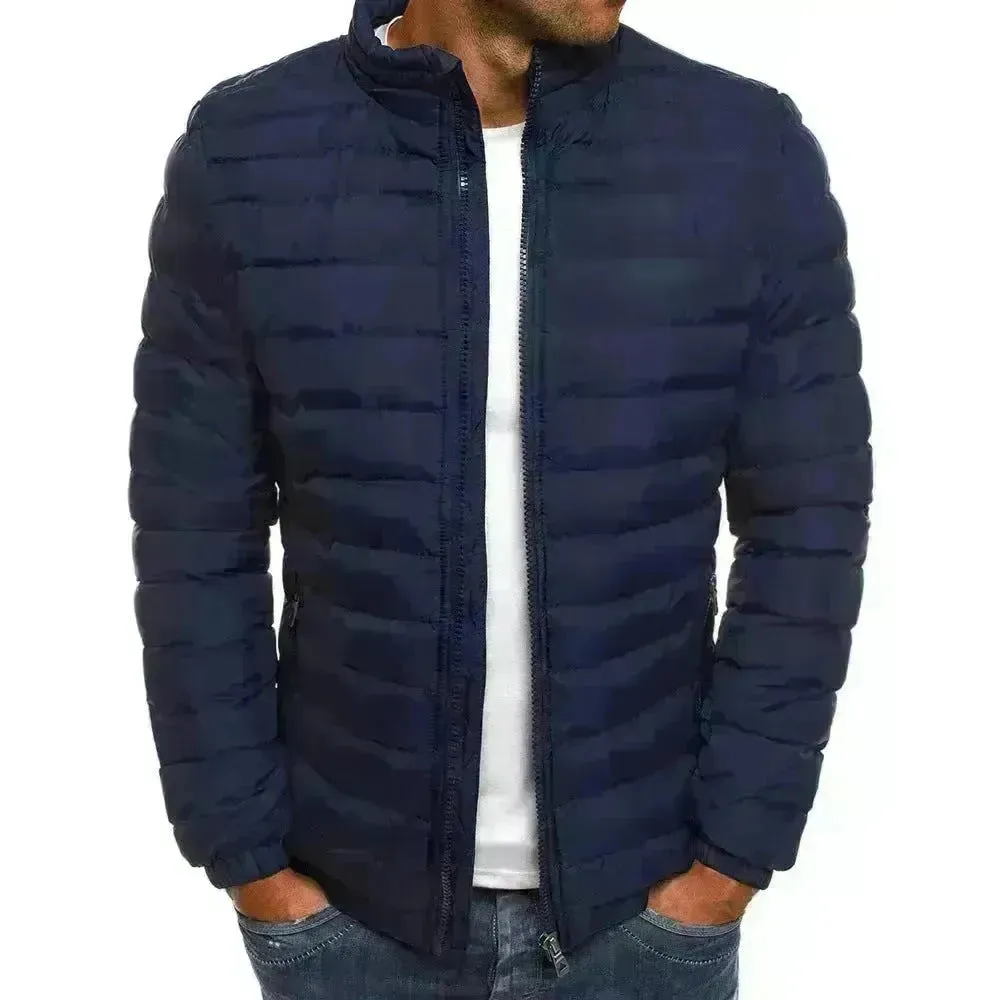 Autumn Winter Windproof Long Puffer Jackets for Men Cotton Padded