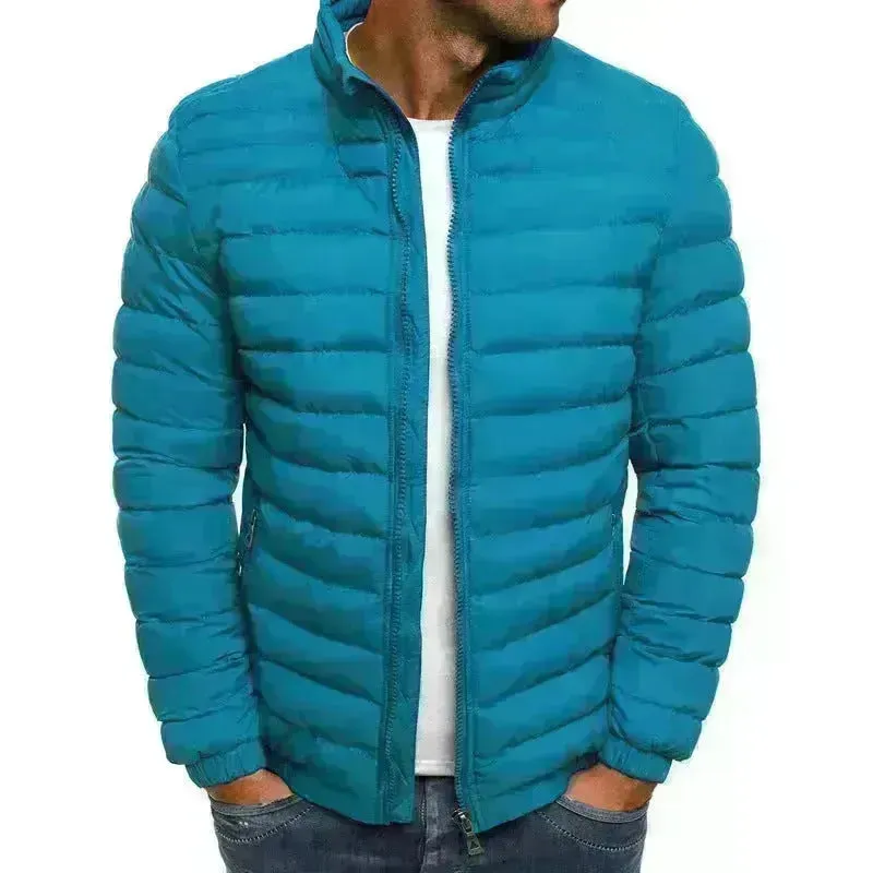 Autumn Winter Windproof Long Puffer Jackets for Men Cotton Padded