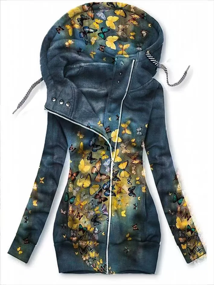 Autumn Winter Woman Sweatshirt Fleece Hooded Zipper Hoodies Female Casual Woman Cardigan Clothes for Teens