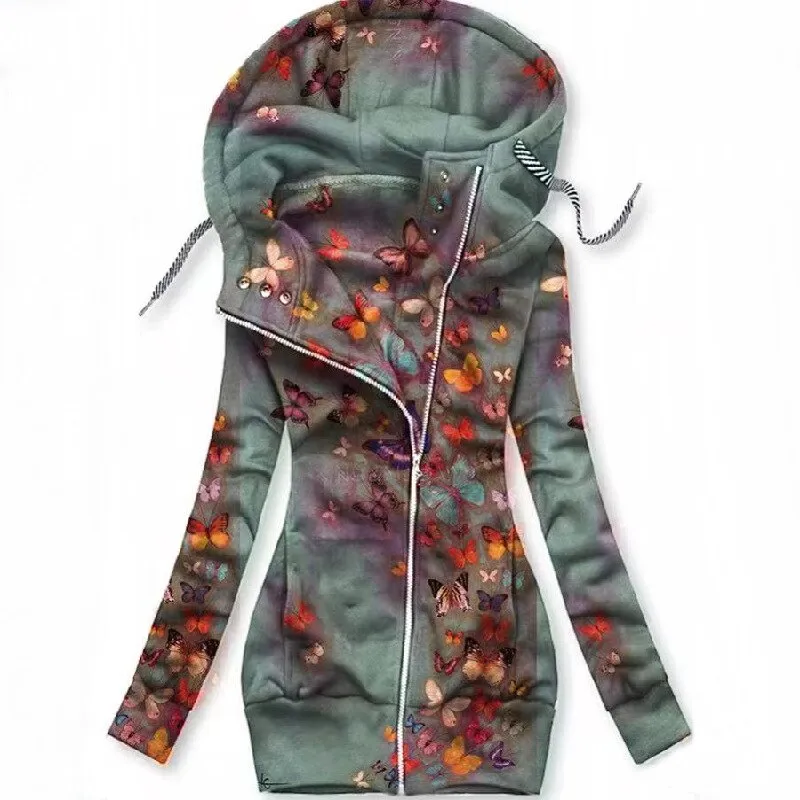 Autumn Winter Woman Sweatshirt Fleece Hooded Zipper Hoodies Female Casual Woman Cardigan Clothes for Teens