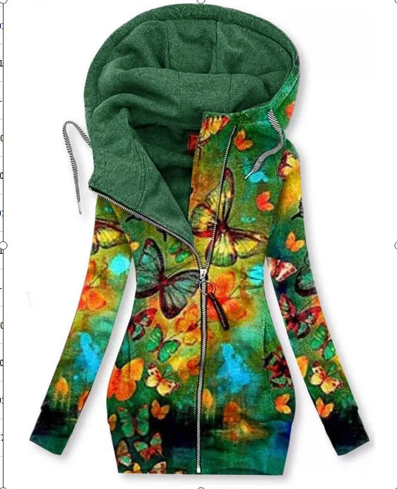 Autumn Winter Woman Sweatshirt Fleece Hooded Zipper Hoodies Female Casual Woman Cardigan Clothes for Teens