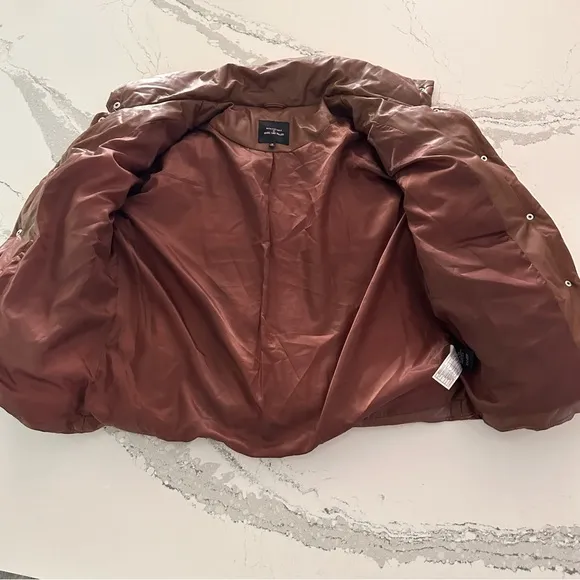 Avec Les Filles Fax Leather Puffer Jacket