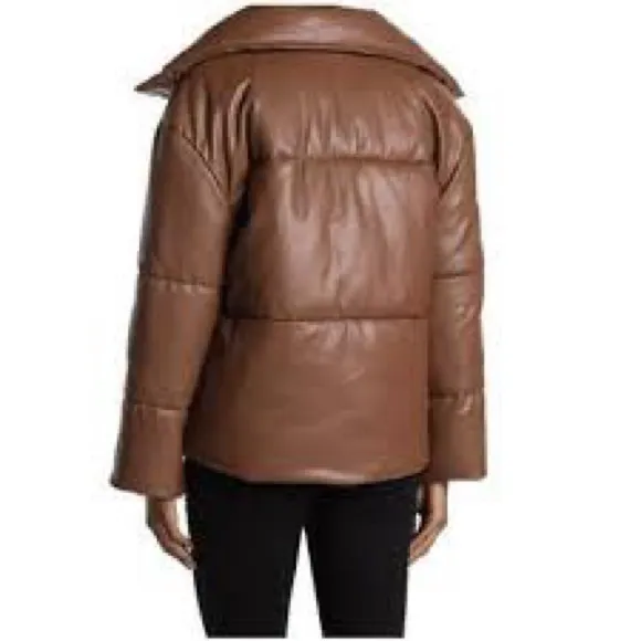 Avec Les Filles Fax Leather Puffer Jacket
