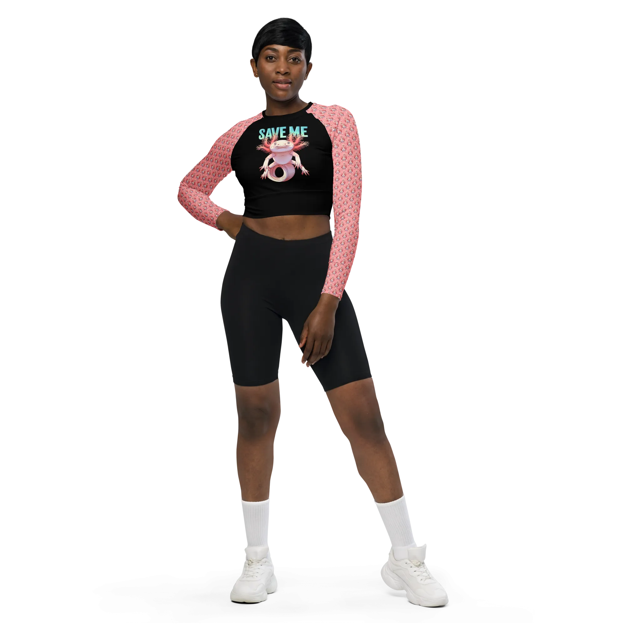 Axolotl Recycled Long-sleeve Crop Top