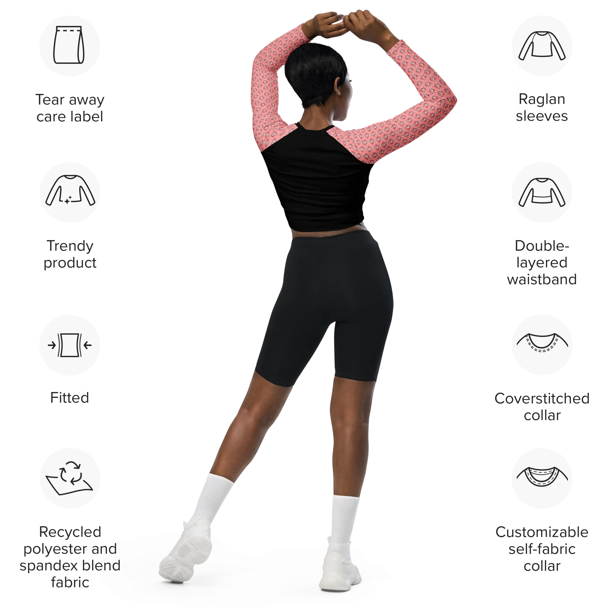Axolotl Recycled Long-sleeve Crop Top