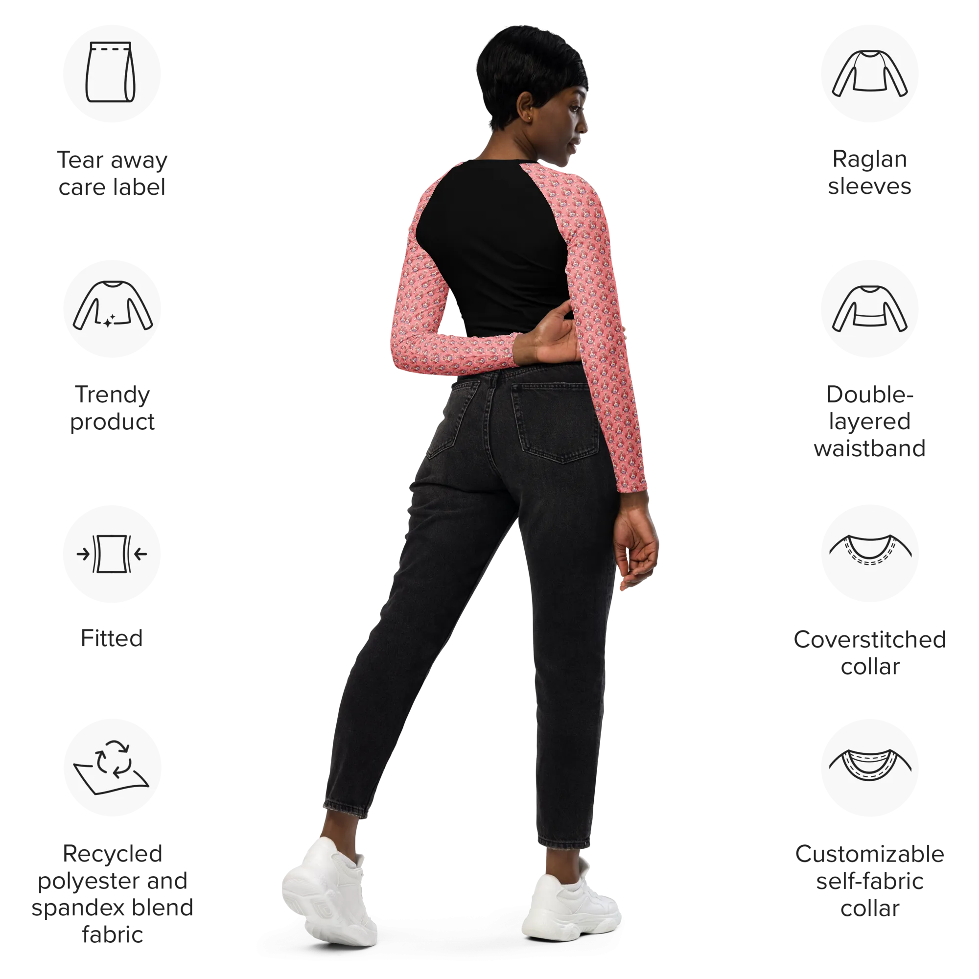 Axolotl Recycled Long-sleeve Crop Top