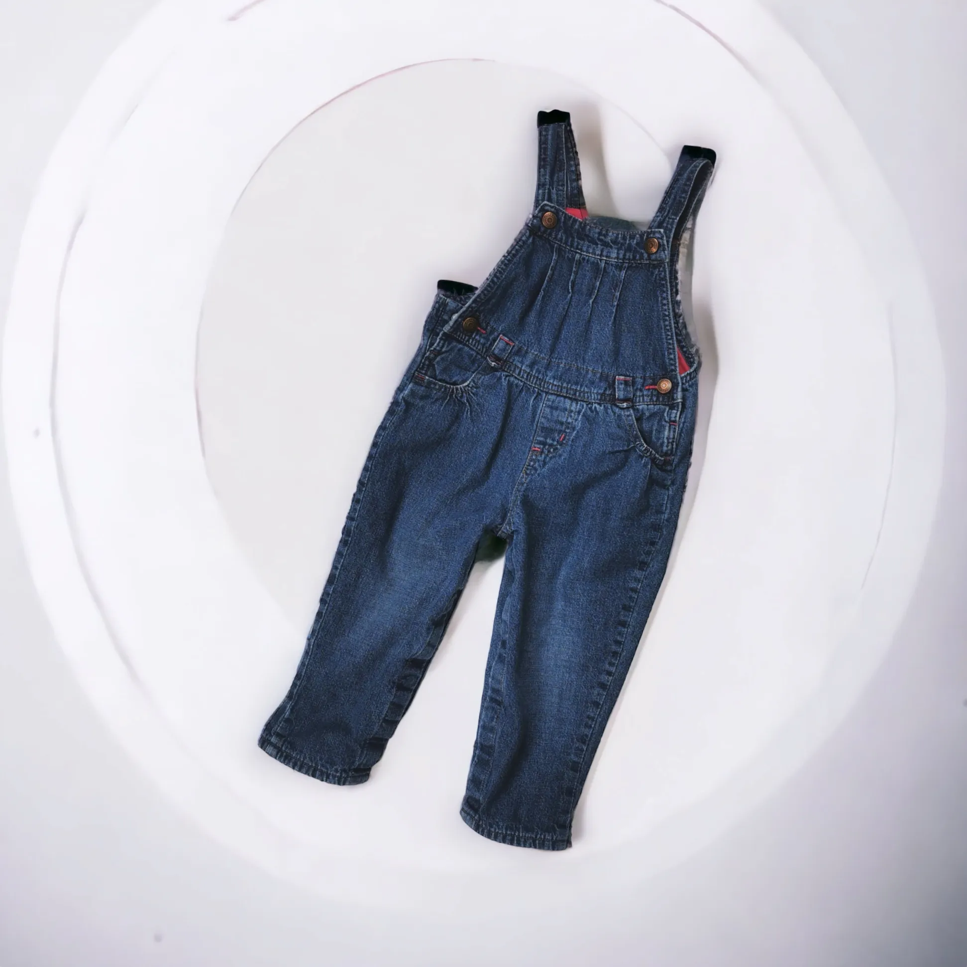 BABY GIRL SIZE 18 MONTHS - OSHKOSH, Soft Cotton Overalls VGUC B55