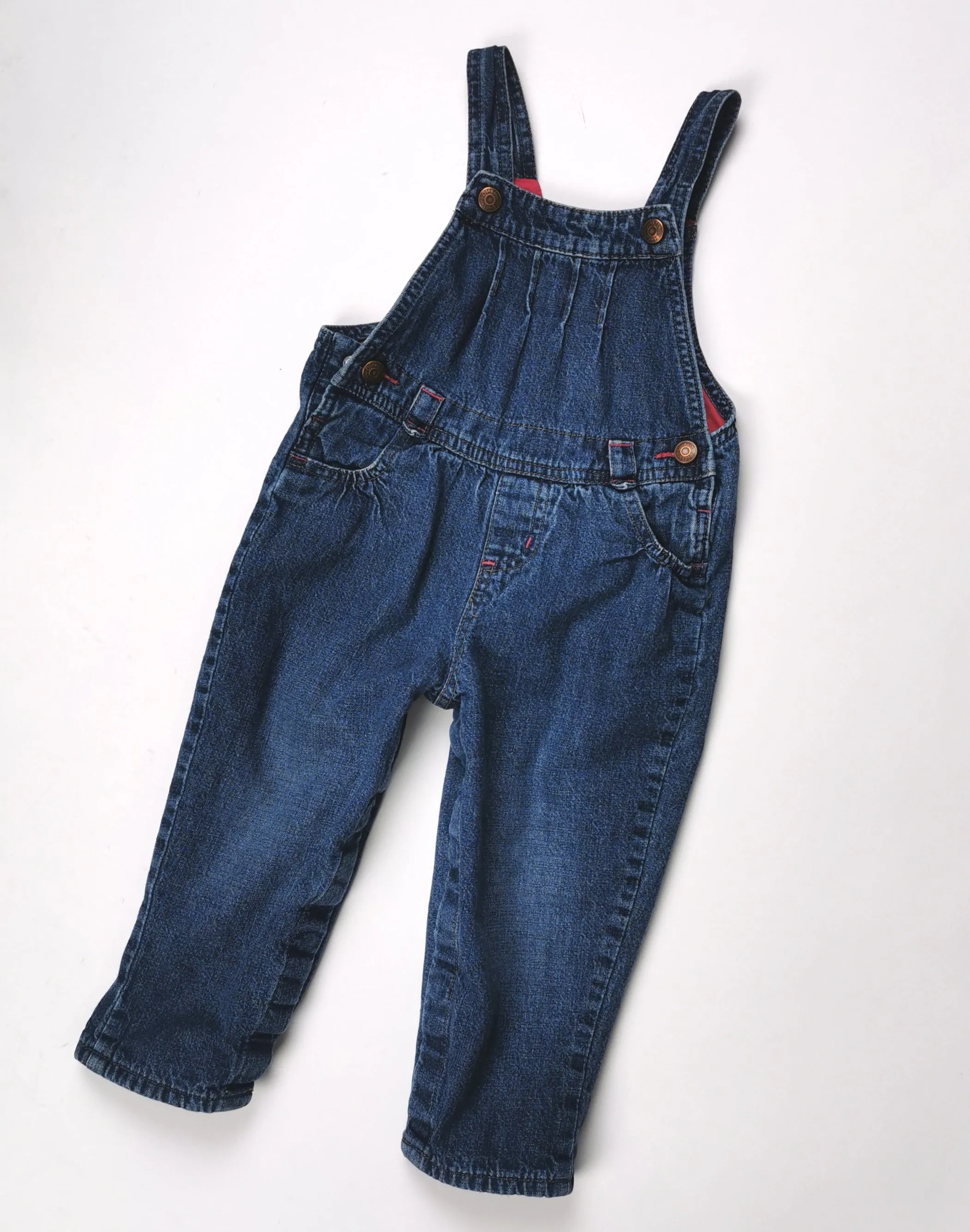 BABY GIRL SIZE 18 MONTHS - OSHKOSH, Soft Cotton Overalls VGUC B55