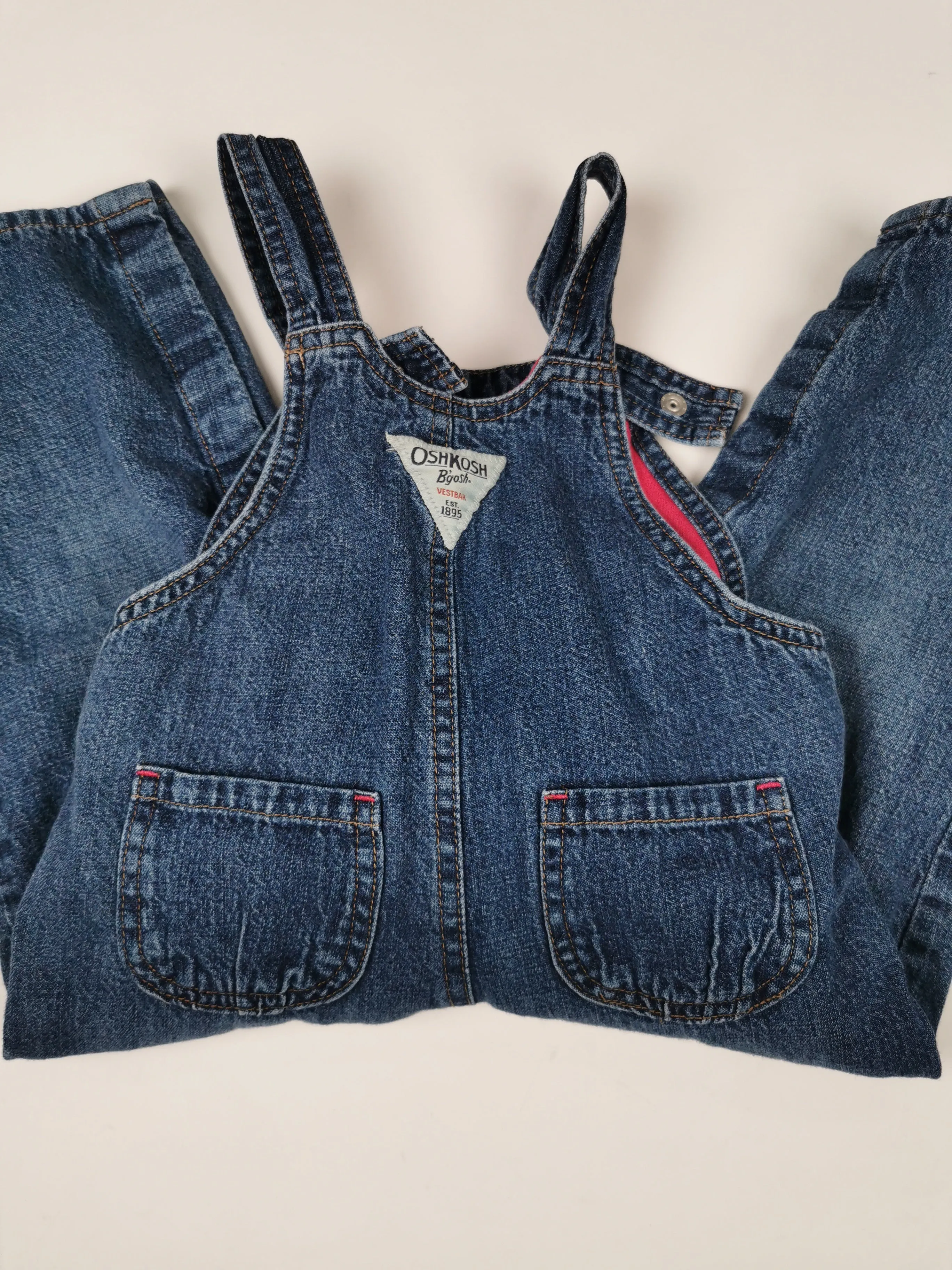 BABY GIRL SIZE 18 MONTHS - OSHKOSH, Soft Cotton Overalls VGUC B55