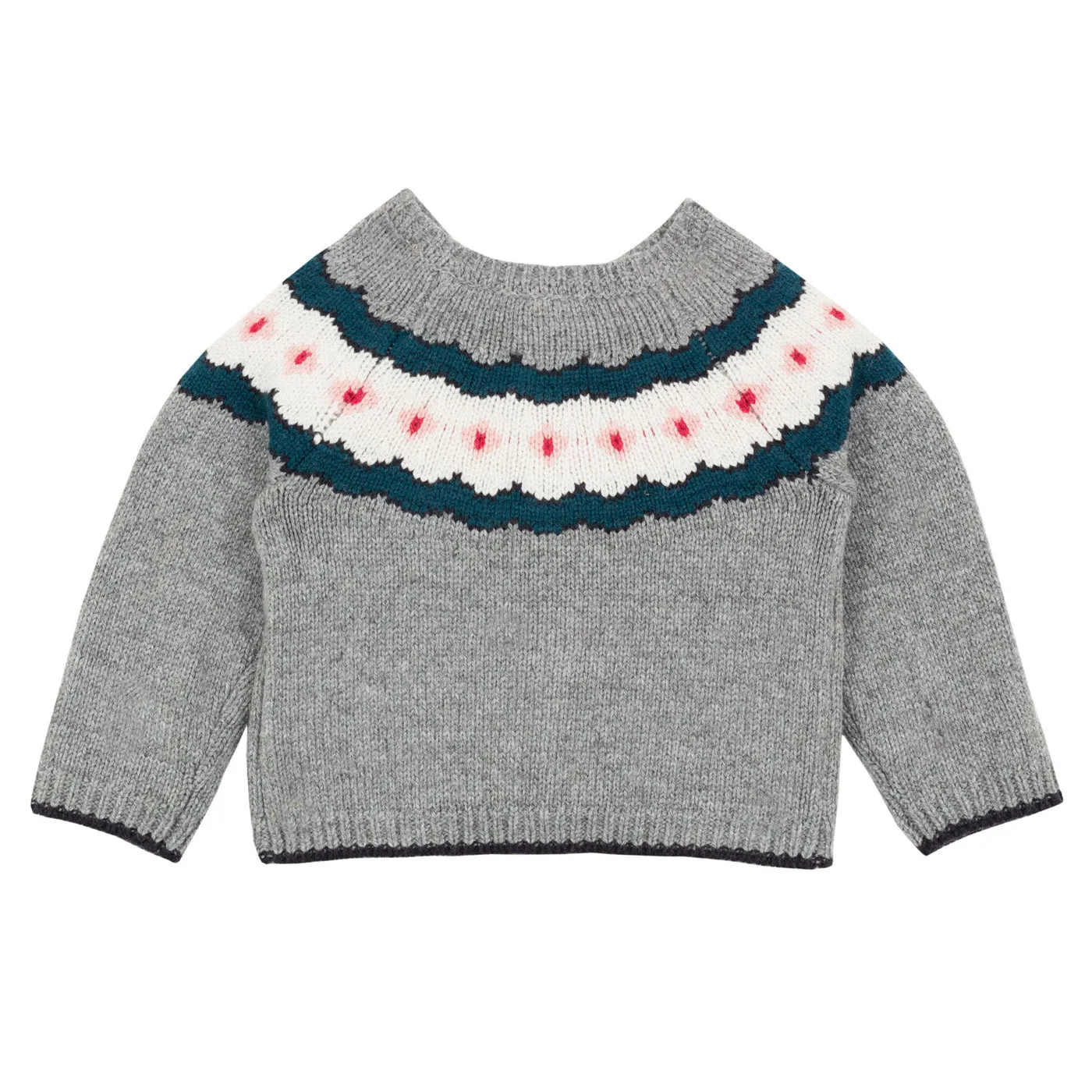 Baby Girls Multicolor Jacquard Knit Cardigan