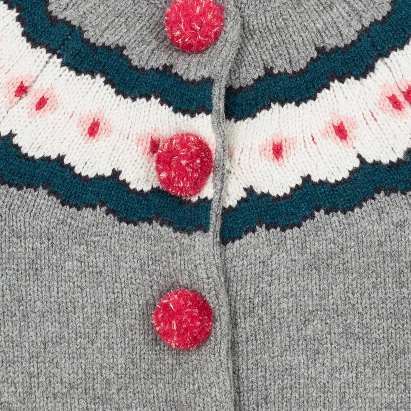 Baby Girls Multicolor Jacquard Knit Cardigan