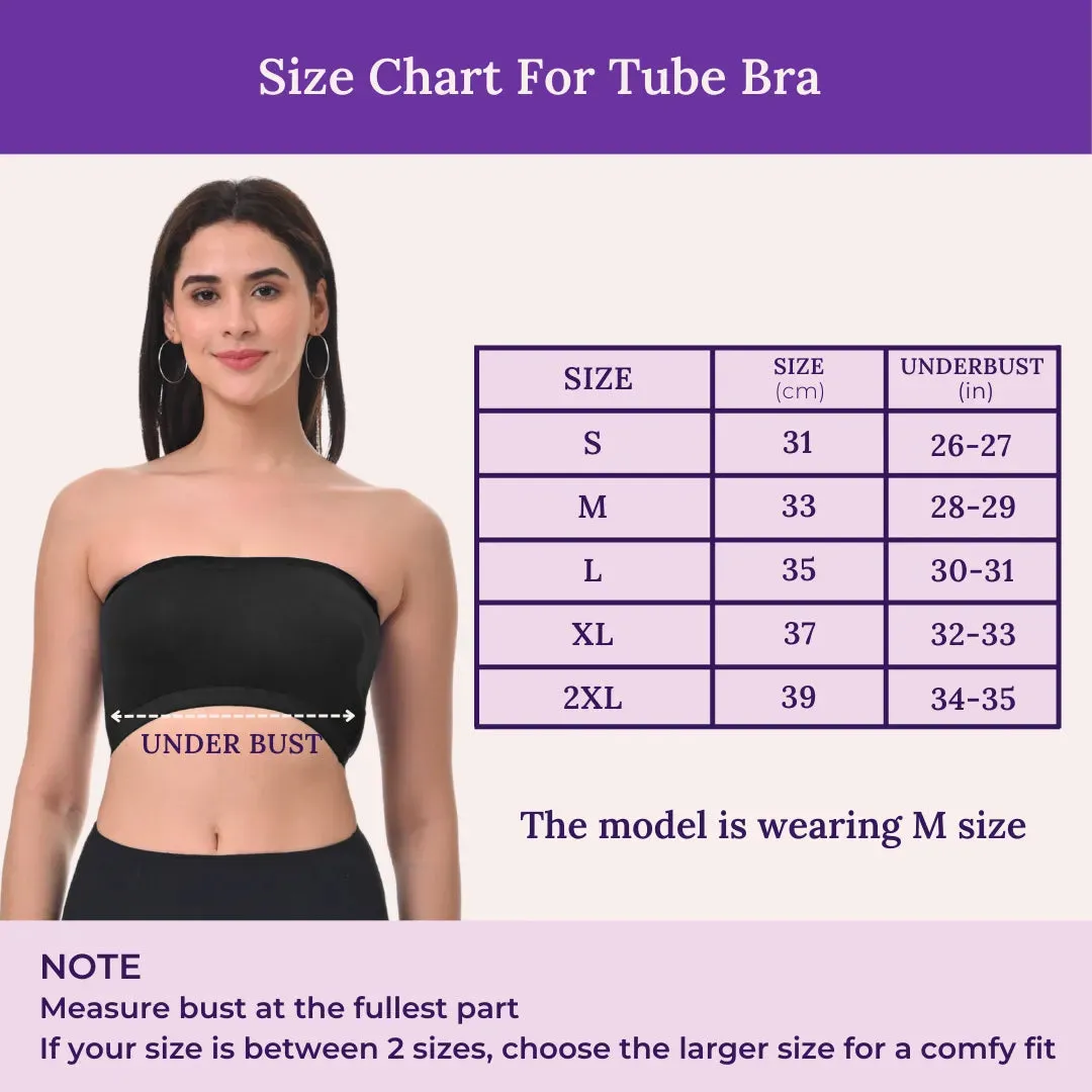 Bandeau/Tube Bra For Women | Strapless Bra | Silicone Anti-Slip Band | Triple Layer Front Panel | Conceals Visibility Of Nipples | Pack Of 8