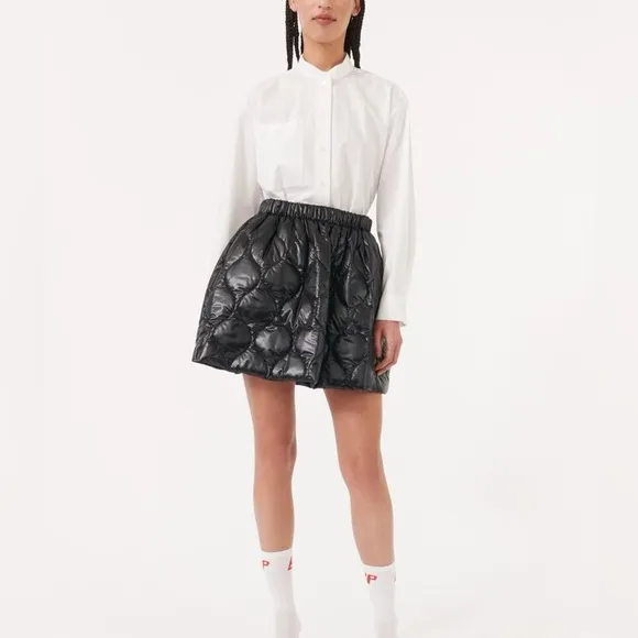 Baum Und Pferdgarten Black Quilted Puffer A-Line Mini Skirt Size XS 34