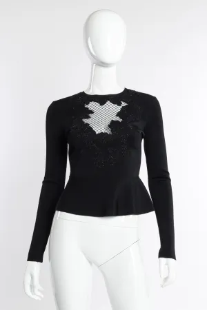 Beaded Fishnet Knit Top
