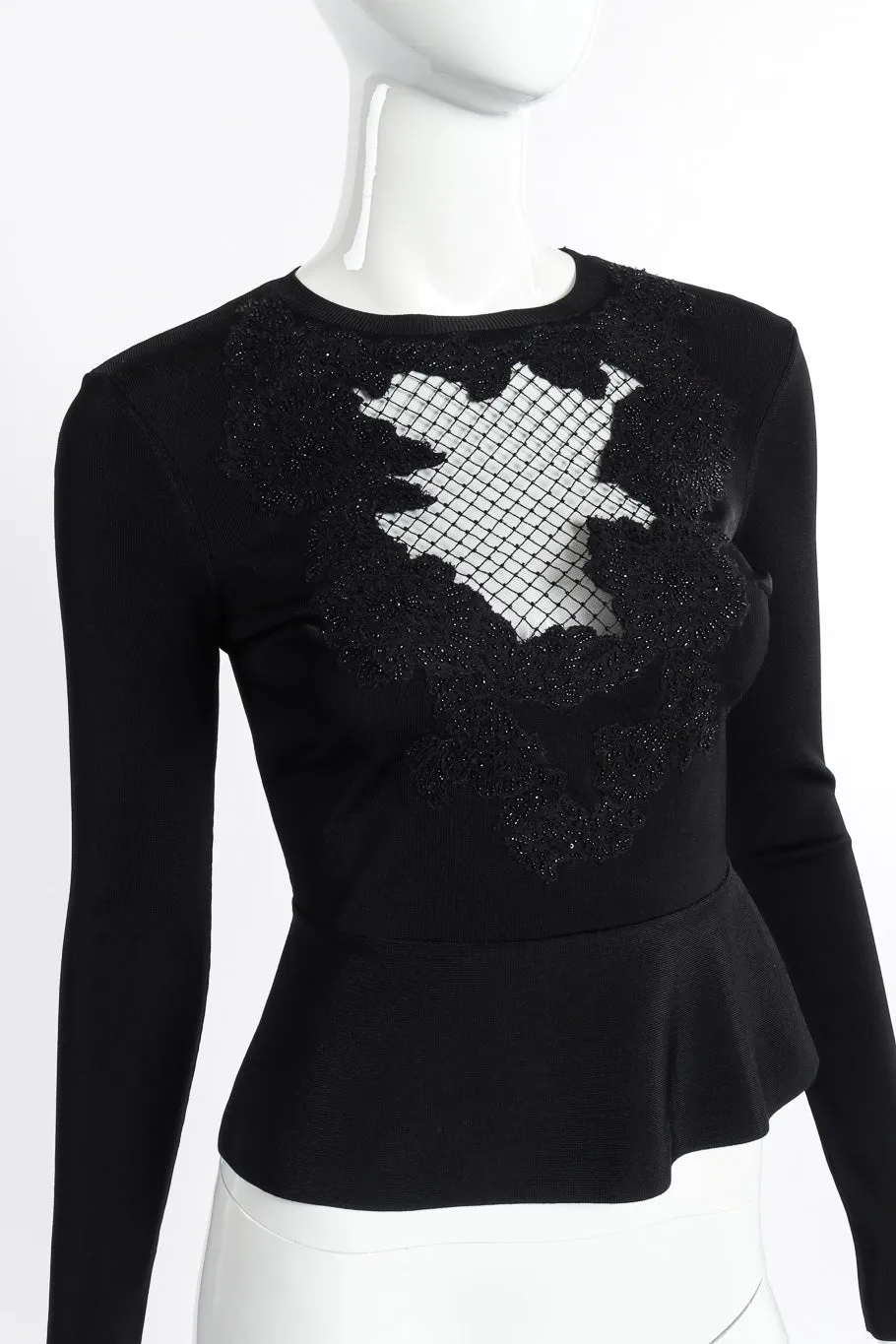 Beaded Fishnet Knit Top