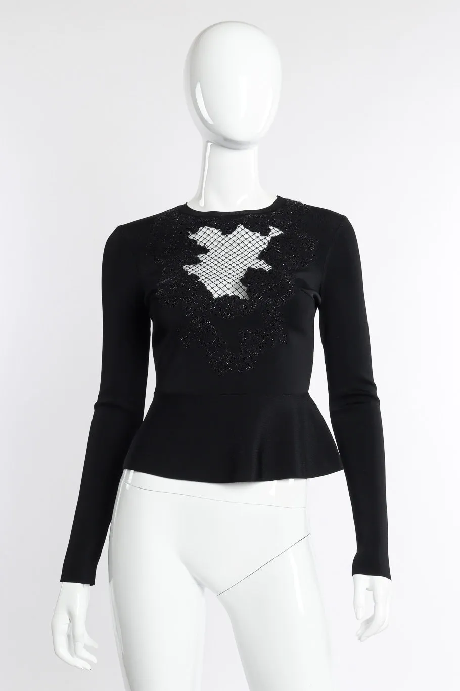 Beaded Fishnet Knit Top