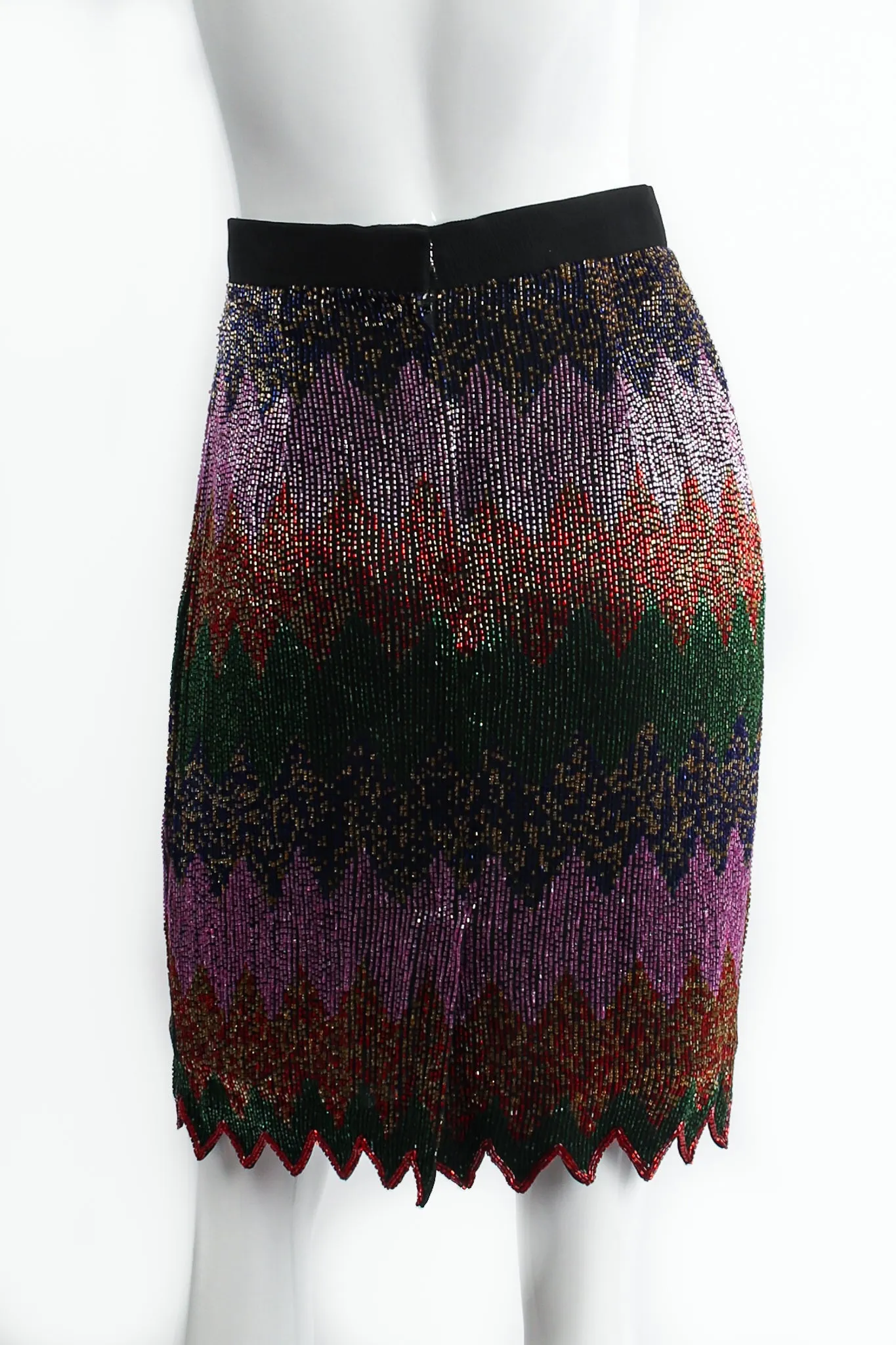 Beaded Rainbow Peplum Jacket & Skirt Set