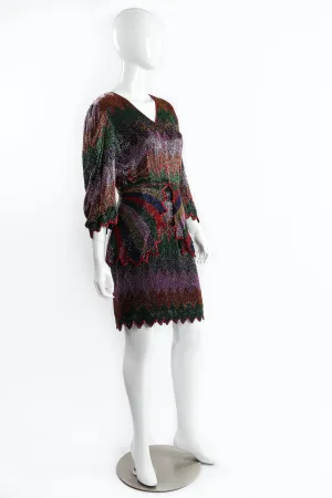 Beaded Rainbow Peplum Jacket & Skirt Set