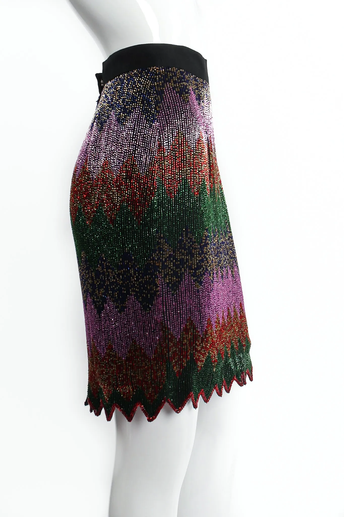 Beaded Rainbow Peplum Jacket & Skirt Set