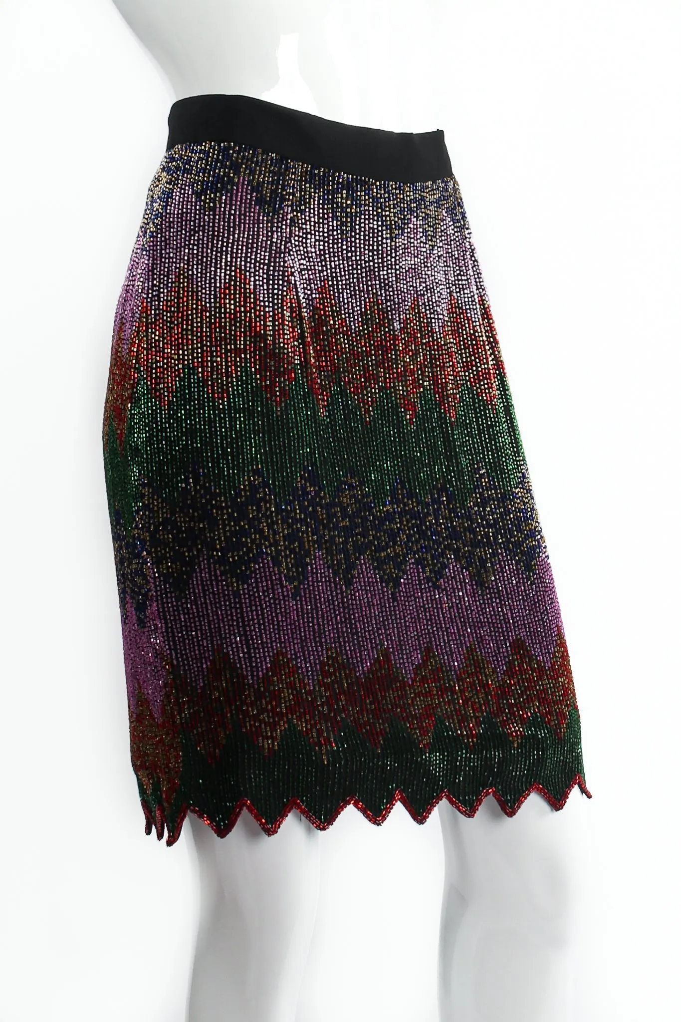 Beaded Rainbow Peplum Jacket & Skirt Set