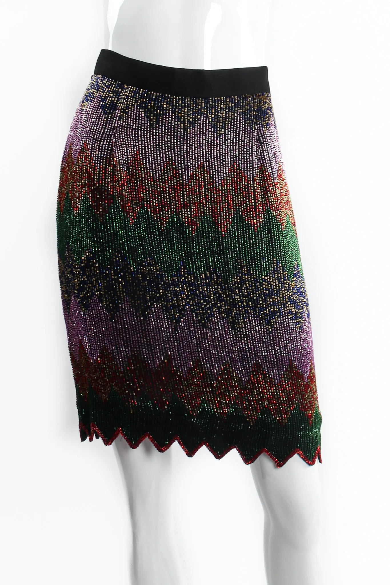 Beaded Rainbow Peplum Jacket & Skirt Set
