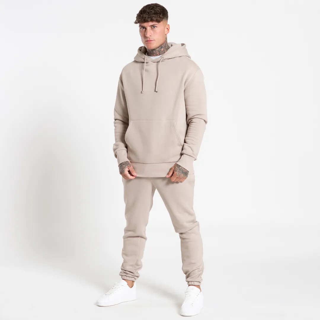 Bee Inspired Minimal Overhead Hoodie Clay Beige