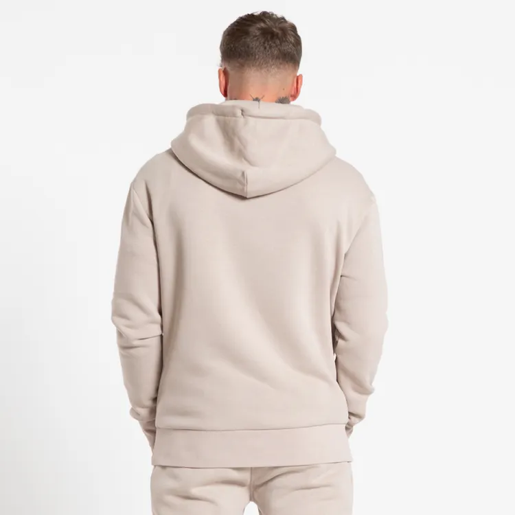 Bee Inspired Minimal Overhead Hoodie Clay Beige