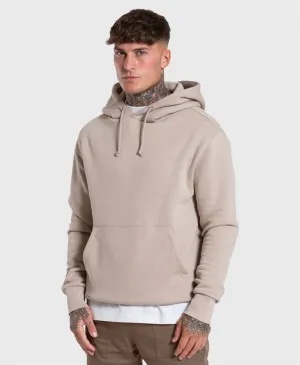 Bee Inspired Minimal Overhead Hoodie Clay Beige