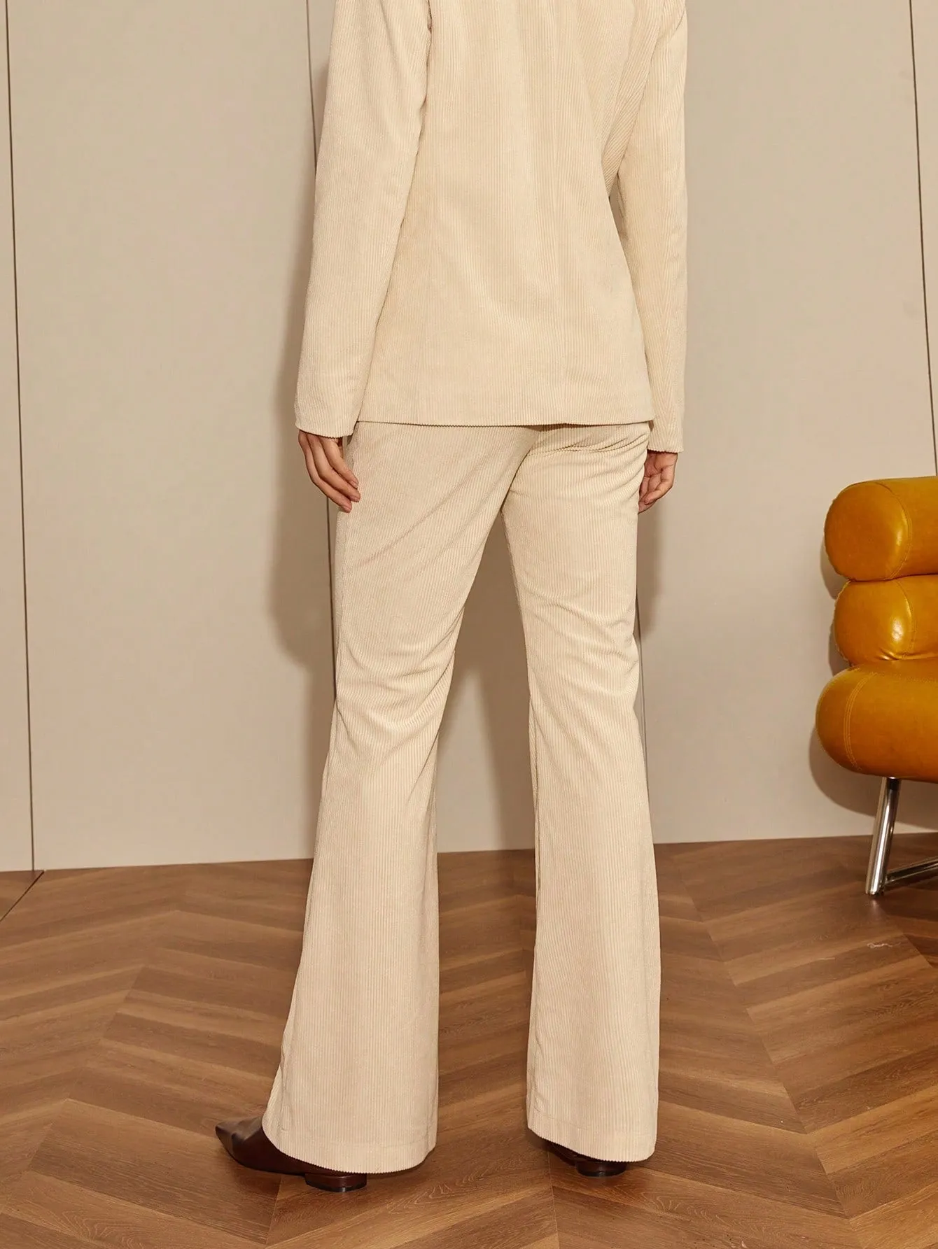 Beige Flared Trouser