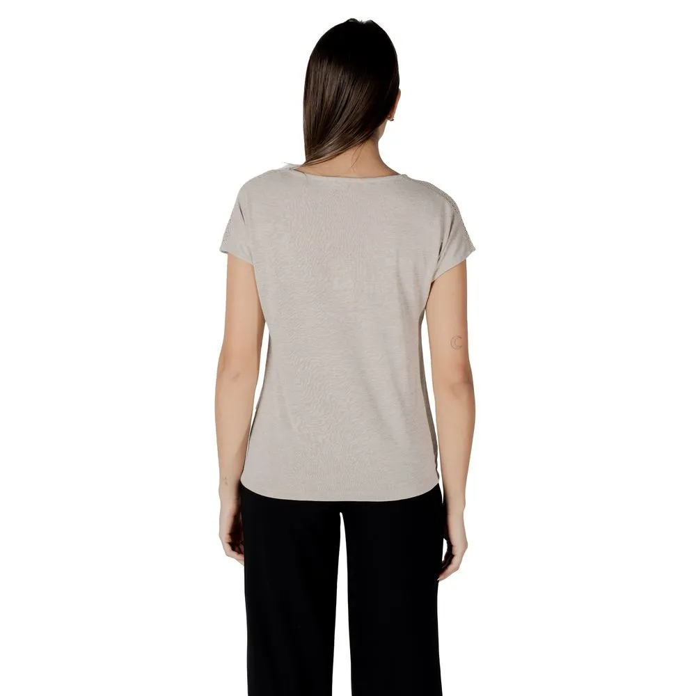 Beige Polyester Tops & T-Shirt