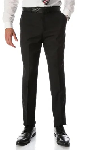 Ben Black Wool Blend Modern Fit Traveler Dress Pants
